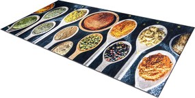 ANDRE 53240 covor lavabil linguri, condimente bucatarie, anti-alunecare - gri / bej