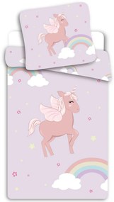 Unicorn Cloudy Pink set de lenjerie de pat 150×210cm, 50×60 cm