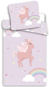 Unicorn Cloudy Pink set de lenjerie de pat 150×210cm, 50×60 cm