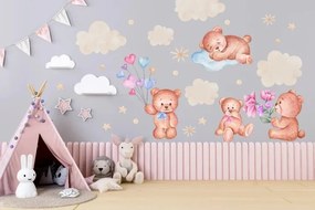 Autocolant de perete pentru copii țara ursuleților 150 x 300 cm