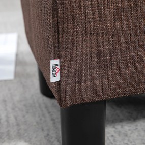 HOMCOM Taburet Otoman din stofă Scaun dreptunghiular mic căptușit pentru sufragerie și sufragerie, 40x30x24cm