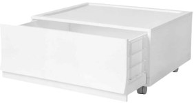 Cutie de depozitare modulară Wave Snow cu roți54,6 x 43,4 x 22 cm, Larg - 1 sertar - rotițe