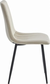 OFERTA Scaun catifea bej LAVA cu picioare negre calitatea a II-a