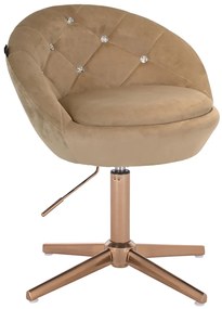 HR948CROSS Scaun Latte din Catifea cu Bază Aurie