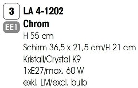 Veioza, lampa de masa design LUX VERONIQUE, crom/ abajur alb