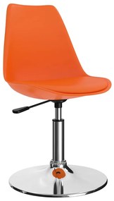 324217 vidaXL Scaune bucătărie pivotante, 2 buc., portocaliu, piele ecologică