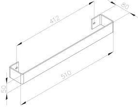 Sapho - Suport de perete pentru prosoape COLONNA 8x51 cm din inox periat