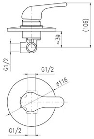 RAV Slezák SA083 - baterie de duș pentru instalare în perete SAZAVA, crom lucios