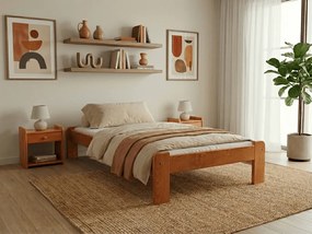 Pat de o persoana ADA 80 x 200 cm, arin Saltele: Fara saltea, Somiera pat: Cu lamele curbate