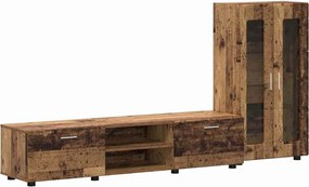 vidaXL Set comodă TV cu sertar cu raft FLORIN Lemn vechi Lemn compozit