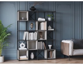 Bibliotecă neagră/crem 140x179 cm Anya – Marckeric