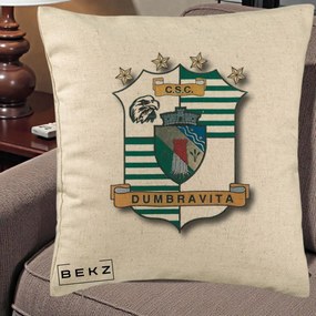 Perna Personalizata CSC Dumbravita Fotbal, 40x40 cm, Bej, Husa Detasabila, Perna Inclusa, BEKZ®