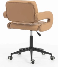 HR8403K Scaun Caramel Piele Ecologica Premium Soft cu Bază Neagră