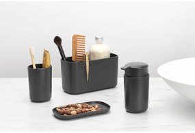 Set accesorii baie Brabantia ReNew 1003491, 3 piese, 250 ml, Rezistent la coroziune, Gri inchis
