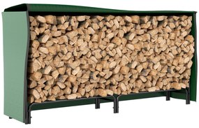 Outsunny Suport pentru lemne exterior, adăpost pentru lemne, cu husă din PE, bază ridicată, pentru exterior, 200 x 36 x 99 cm, metal, negru | Aosom Romania