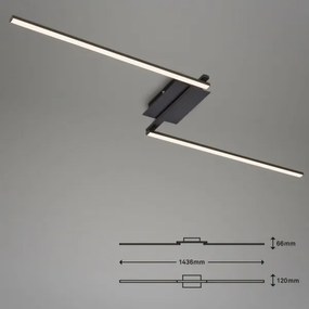 Lustră LED aplicată Brilo 3500-015 STAFF 2xLED/6W/230V negru