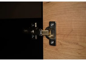 Set de bucătărie MARINA 240 cm, stejar craft / negru lucios