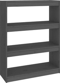 vidaXL Bibliotecă/Separator cameră gri, 80x30x103,5 cm lemn masiv pin