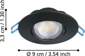 Eglo 300188 - Set de 3 spoturi LED încastrate GEDREZ LED/4,9W/230V, Ø 9 cm, negre