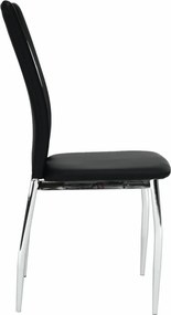 Scaun, negru / alb, piele ecologică / crom, SIGNA
