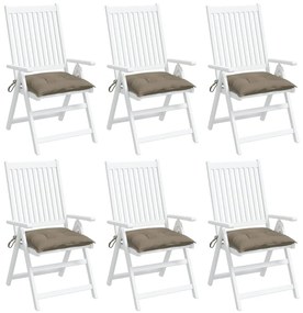 Perne de scaun, 6 buc, gri taupe, 50x50x7 cm, textil 6, Gri taupe, 50 x 50 x 7 cm