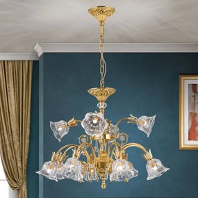 Candelabru cristal design lux LA BOHEME D-76cm 12L gold plated