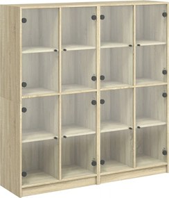 vidaXL Bibliotecă cu uși stejar sonoma 136x37x142 cm lemn compozit