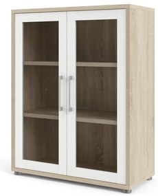 Bibliotecă modulară albă/cu aspect de lemn de stejar 89x113 cm Prima – Tvilum