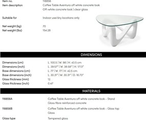 Masuta de cafea design LUX Aventura alb