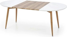 Masa extensibila EDWARD, alb/stejar miere, 120/200x100x75 cm
