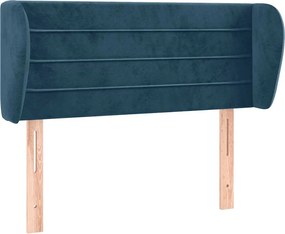 vidaXL Tăblie pat cu aripioare albastru închis 83x23x78/88 cm catifea