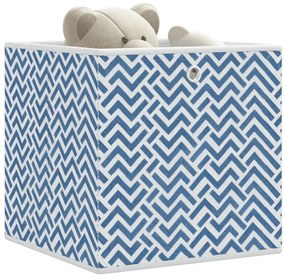vidaXL Cutii depozit pliabile 10buc albastru 32x32x32cm textil nețesut