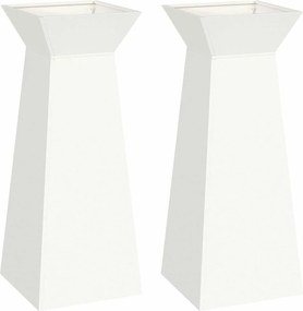 vidaXL Vază pe pilon 2 pcs Alb 40 x 40 x 100 cm