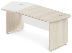 Birou de colț TopOffice Premium 227,1 x 109,6 cm, stânga, salcâm deschis / alb