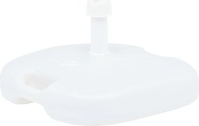 vidaXL Suport umbrelă, alb, 16 L, plastic, umplere cu nisip/apă