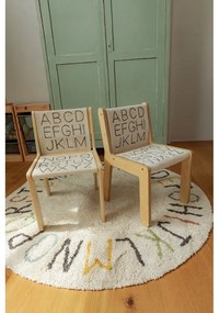 Covor de joacă pentru copii crem din bumbac ø120 cm ABC Color and Letters – Lorena Canals
