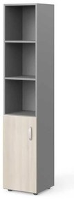 Dulap înalt Manager 39,9 x 42,2 x 196,5 cm, stânga, salcâm deschis / gri