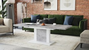 Mazzoni ORION Beton Millennium/Alb Mat - MĂSUȚĂ DE CAFEA EXTENSIBILĂ MODERNĂ