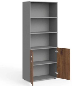 Dulap înalt Manager 79,9 x 42,2 x 196,5 cm, nuca warmia / gri