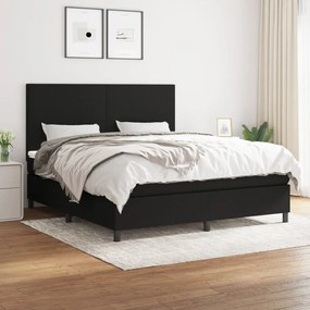 3141635 vidaXL Pat box spring cu saltea, negru, 180x200 cm, catifea