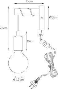 Lucide 08227/01/35 - Aplică perete PAULIEN 1xE27/60W/230V