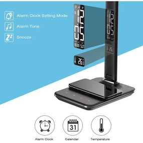 Lampă LED dimabilă cu încărcare fără fir KINGFISHER LED/8,5W/230V negru Immax 08965L