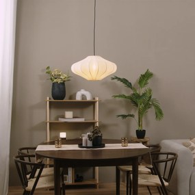 Lampă suspendată Japandi bej cu abajur din țesătură 50cm - Plu