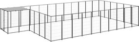 vidaXL Padoc pentru câini, negru, 19,36 m², oțel