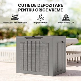 Outsunny Cufăr de Grădină cu Mânere, Container pentru Unelte Impermeabil, 56x41x50 cm, Bej Deschis | Aosom Romania
