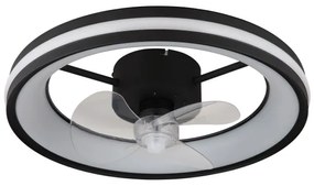 Plafonieră LED cu ventilator Globo 03650 GATIAN LED/30W/230V negru + telecomandă
