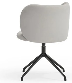 Scaun de sufragerie gri deschis tapițat Mogi – Teulat