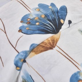 Lenjerie de pat albastru-închis din micropluș/cocolino pentru pat de o persoană 140x200 cm Marbella – My House