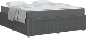 vidaXL Cadru de pat cu saltea Gri închis 180 x 200 cm țesătură
