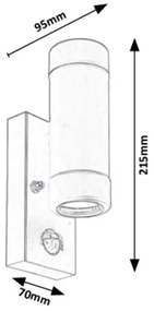 Aplică de exterior cu senzor MEDINA 2xGU10/10W/230V IP44 neagră Rabalux 8835
